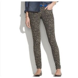 Madewell Skinny Leopard Corduroy Pants Gray/Black Size 26 x 32